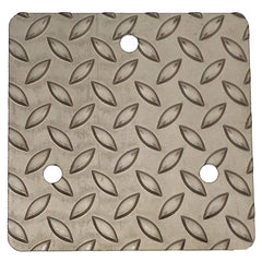 Abdeckplatte für Einschlagfundament FundaFix, Riffelblech, aus Edelstahl, inkl. Schrauben