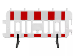 Absperrschrankengitter Event (Wemas), weiß, 2.000 mm, RA2, weiß-rot