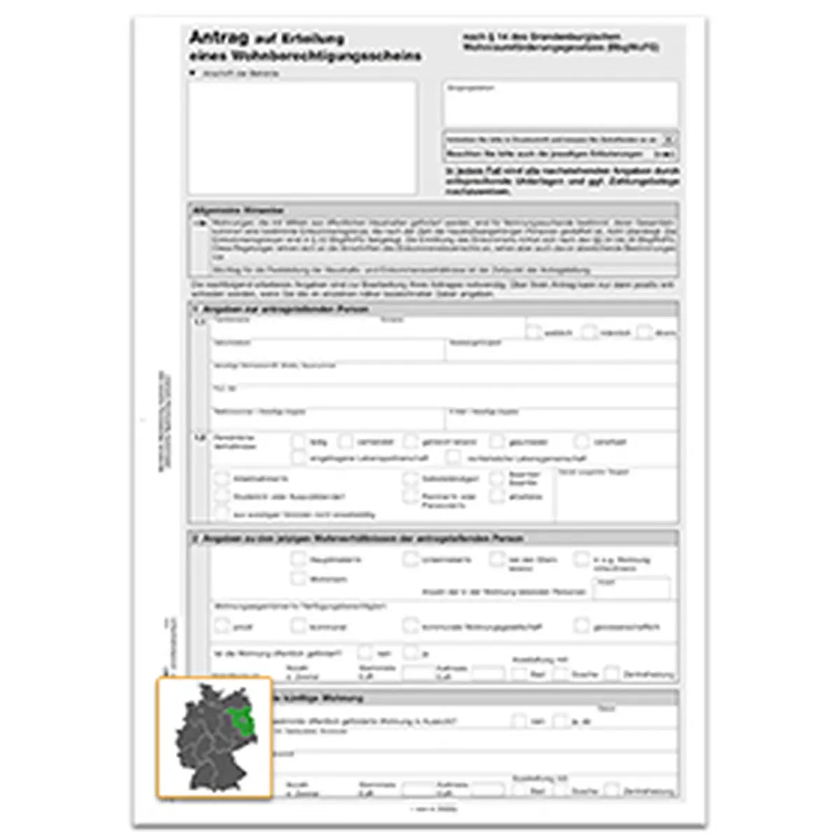 Grundstück Von Gemeinde Kaufen Antrag Antrag auf Erteilung eines Wohnberechtigungsscheines 266078-003