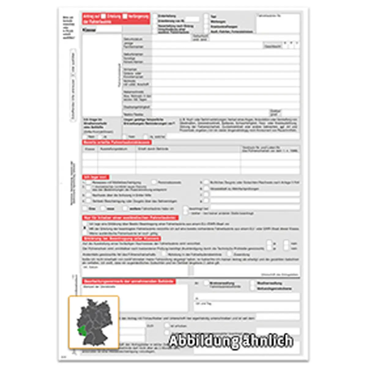 Bescheinigung über ärztliche Untersuchung Fahrerlaubnis Antrag auf Fahrerlaubnis A4 - 266132-003 | online kaufen – Kommondo GmbH