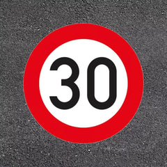 PREMARK ™ Farbige Fahrbahnmarkierung, VZ274-30, Zulässige Höchstgeschwindigkeit 30 km/h, 2000x1000 – VPE 1 Stück