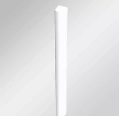 VARIO Kunststoff-Tragpfosten LP621, Dreieckform Leitpfostenform weiß, mit 1550 mm Profilkern, Länge 160 cm für Schutzbügel, Poller, Pfosten, Schwellen