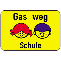 Kinderhinweisschild K4 Gas weg, Schule