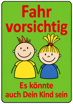 Kinderhinweisschild K2N Fahr vorsichtig