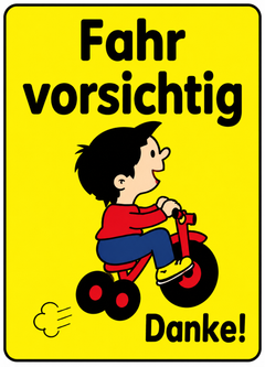 Kinderhinweisschild K8 Fahr vorsichtig