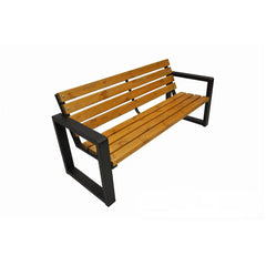 Bank Grande 192 cm, mit Rückenlehne, braun, Gestell schwarz RAL 9005