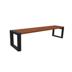 Bank Grande 217 cm, braun, Gestell schwarz RAL 9005