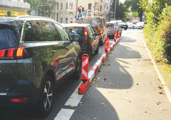 Montage von Radwegtrennungen