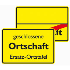 Verkehrszeichen 310-40 Ersatz-Ortstafel doppelseitig - 600x900 2 mm RA2