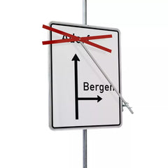 Auskreuzvorrichtung für Wegweiser, verdrehbar, 2 x 1.200 x 50 mm, RA2B, berührungsfrei