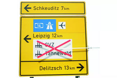 Auskreuzvorrichtung für Wegweiser, starr, 2 x 1.200 x 50 mm, RA2B, berührungsfrei