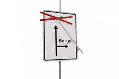 Auskreuzvorrichtung für Wegweiser, verdrehbar, 2 x 1.000 x 75 mm, RA2B, berührungsfrei