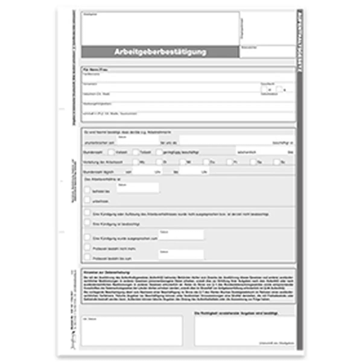 Arbeitgeberbescheinigung DIN A4 300 Stück - 266597-005 | online kaufen ...
