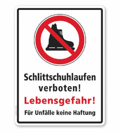WH-E-09 - Schlittschuhlaufen verboten! Lebensgefahr! Für Unfälle keine Haftung, RA2