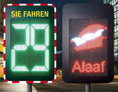 Multi-Anzeigesystem DSD flex, Geschwindigkeitsanzeige und/oder Informationsdisplay, mit Solar