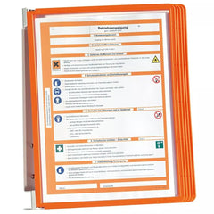 Sichttafelsystem, Wandhalter, Metall, 5 Sichttafeln Polypropylen, orange