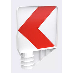 VARIO-Kurvenleittafel, Rechter Fahrbahnrand für Linkskurven, rot-weiß, Vorderseite linksw.-Rückseite blank (VE 5 St.)