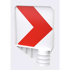 VARIO-Kurvenleittafel, Rechter Fahrbahnrand für Rechtskurven, rot-weiß, Vorderseite rechtsw.-Rückseite blank (VE 5 St.)