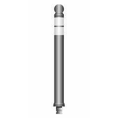 flexible Stilpoller City DK-7, 870 x ø 80 mm, grau - 2 weiße Reflexfoliestreifen, Kugelkopf