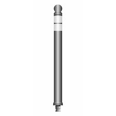 flexible Stilpoller City DK-7, 1000 x ø 80 mm, grau - 2 weiße Reflexfoliestreifen, Kugelkopf