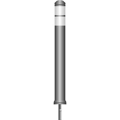 flexible Stilpoller City DK-7, 800 x ø 80 mm, grau - 2 weiße Reflexfoliestreifen, weich