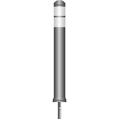 flexible Stilpoller City DK-7, 650 x ø 80 mm, grau - 2 weiße Reflexfoliestreifen, weich