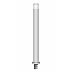 flexible Stilpoller City DK-7, 800 x ø 80 mm, Edelstahloptik - 1 weiße Reflexfoliestreifen