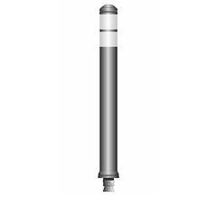 flexible Stilpoller City DK-7, 800 x ø 80 mm, grau - 2 weiße Reflexfoliestreifen, extra stark