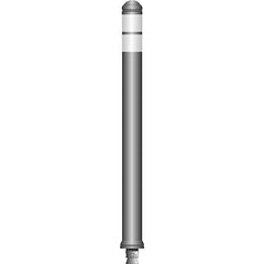 flexible Stilpoller City DK-7, 1000 x ø 80 mm, grau - 2 weiße Reflexfoliestreifen, extra stark