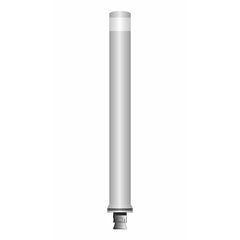 flexible Stilpoller City DK-7, 800 x ø 80 mm, Edelstahloptik - 2 weiße Reflexfoliestreifen, extra stark