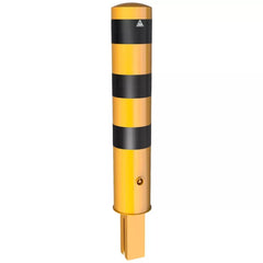 Stahlrohrpoller Ø 193 x 3,6 mm, herausnehmbar, mit Dreikantverschluss gelb /schwarz