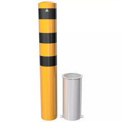 Stahlrohrpoller Ø 193 x 3,6 mm, herausnehmbar, ohne Verschluss gelb / schwarz