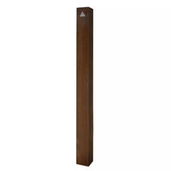 Stilpoller aus 80x80 mm, Cortenstahl ortsfest, zum Aufdübeln