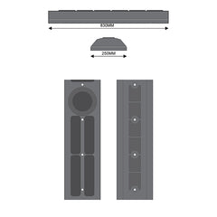 Fahrbahnteiler Mile Stone, Mittelteil, L 830 x B 250 x H 85mm, aus Kunsstoff, inkl. Montagekit