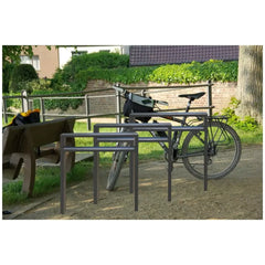 Anlehnbügel aus Vierkantrohr 80 x 20 x 1200 mm, zum Einbetonieren, verzinkt, DB 703 mit Querholm (kleiner Abstand)