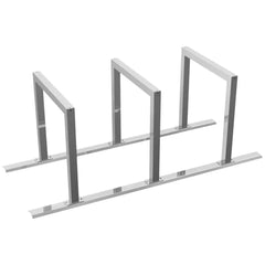 Fahrradanlehnbügel Reihenanlage Stahlrohr 60 x 60 mm, 3 Einstellplätze
