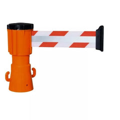 Kegel-Gurt Leitkegelaufsatz, Band 3 m x 50 mm, rot-weiß schraffiert mit Reflexstreifen