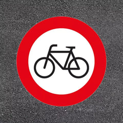 PREMARK ™ Farbige Fahrbahnmarkierung, VZ254, Verbot für Radverkehr, ø 600 – VPE 2 Stück