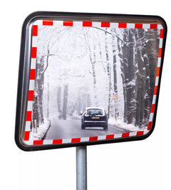 Verkehrsspiegel aus Edelstahl, vereisungsfrei, 800 x 1.000 mm, mit Kunststoffrahmen