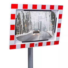 Verkehrsspiegel aus Edelstahl, Anti-beschlag, 400 x 600 mm, mit Kunststoffrahmen