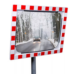 Verkehrsspiegel aus Edelstahl, Anti-beschlag, 600 x 800 mm, mit Kunststoffrahmen