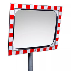 Verkehrsspiegel aus Edelstahl, Anti-beschlag, 600 x 800 mm, mit Aluminiumrahmen