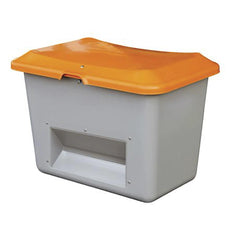 Streugutbehälter Plus3 aus GFK mit Untenentnahme, 200 Liter, orange-grau
