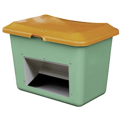Streugutbehälter Plus3 aus GFK mit Untenentnahme, 200 Liter, orange-grün