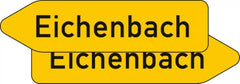 Verkehrszeichen VZ419-40 Pfeilwegweiser auf sonstigen Straßen mit geringerer Verkehrsbedeutung, doppelseitig - 250x1000x2mm RA1 2-seitig