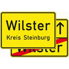 Verkehrszeichen VZ310-40 Ortstafel doppelseitig - 600x900 2 mm RA2