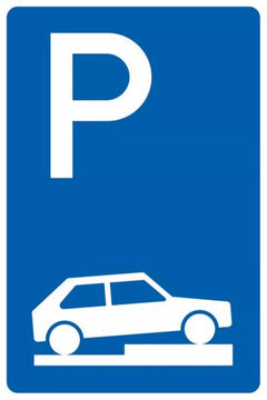 Verkehrszeichen 315-75 Parken auf Gehwegen halb quer zur Fahrtrichtung rechts - 900x600 3 mm RA1