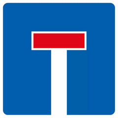 Verkehrszeichen VZ357 Sackgasse - 600x600 2 mm RA2