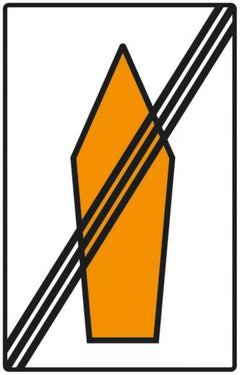 Verkehrszeichen 467.2 Umlenkungspfeil Ende (Ende einer Streckenempfehlung) - 2500x1600 Alform RA3 Astifol