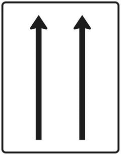 Verkehrszeichen521-30 Fahrstreifentafel – ohne Gegenverkehr – zweistreifig in Fahrtrichtung - 1600x1250 3 mm RA2
